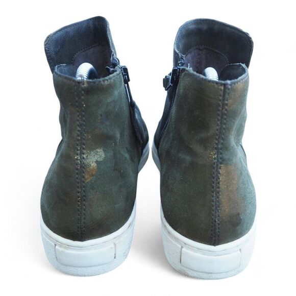 Miz Mooz Lundy High Top Leather Side Zip Camo Wedge Sneakers Women's 9-9.5/40 - Picture 5 of 11